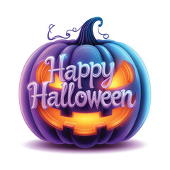 A captivating illustration of a festive Halloween pumpkin with a glowing face