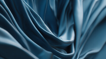 Obraz premium Soft blue fabric wave texture flowing drape calm