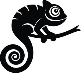 Fototapeta premium Chameleon Silhouette on Branch