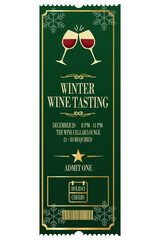 Winter Wine Tasting Event Ticket - Perfect for Wine Enthusiasts and Social Gatherings