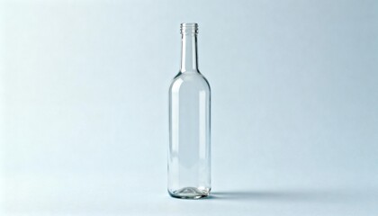 Fototapeta premium Elegant Clear Glass Bottle Mockup for Liquid Product Packaging and Branding Presentation