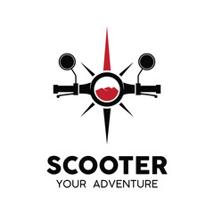 Vintage retro scooter logo design. Classic Scooter Emblems, Badges Logo Inspiration. logo suitable for community