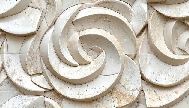 Aperiodic tiling made from neutral ceramic chips edge to edge composition seamless repeat realistic photo clean material background for design and product mockup