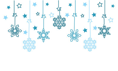 winter print with blue snowflakes, EPS 10