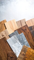 Various wood-look flooring samples