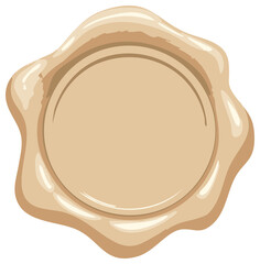 Tan Sealing Wax Stamp Illustration Template for Authenticity and Document Closure