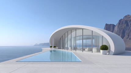 Obraz premium Modern Seaside Luxury Home with Infinity Pool