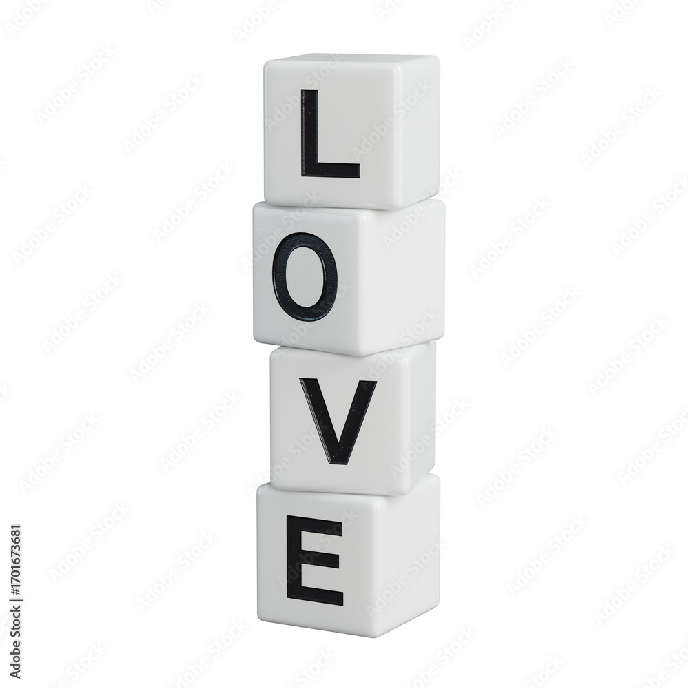 Poster love.wooden elements spelling.flat lay view from above on wooden elements buttons.it technology conc