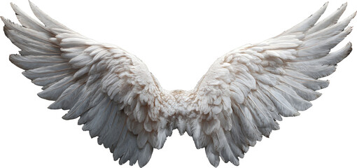 Fototapeta premium White angel wing feather symbolizing freedom, purity, and hope