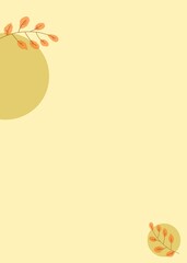 Minimalist Autumn Leaf Background with Beige and Warm Orange Tones.