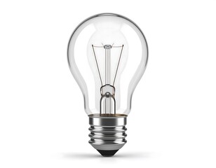 3D render of a clear incandescent lightbulb