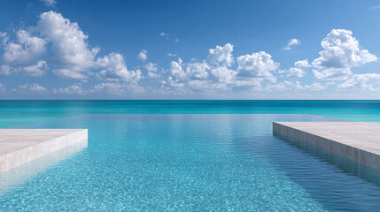 Obraz premium Stunning Infinity Pool Overlooking the Ocean