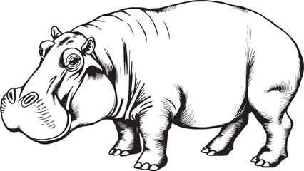 Illustration of a behemoth. Hand drawn vector illustration