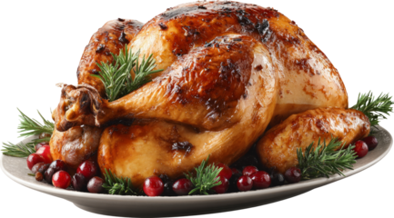 Warm roasted turkey dinner festive holiday meal for thanksgiving