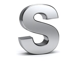 Fototapeta premium 3D rendered metallic letter S