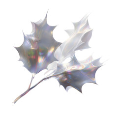 Iridescent Abstract Leaves Digital Art of Nature's Elegance