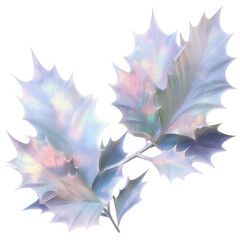 Iridescent Holly Leaves A Botanical Illustration