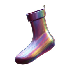 Iridescent Christmas Stocking Ornament - 3D Render