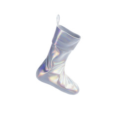 Holographic Iridescent Christmas Stocking Hanging Decoration