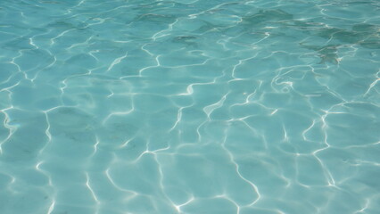 blue water in pool