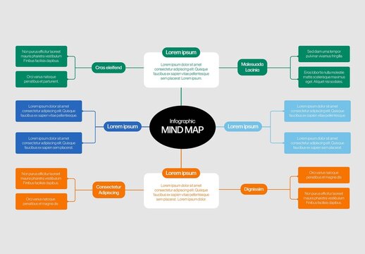 Mind Map Infographic Teplate with Bold Colors