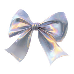 Iridescent Holographic Bow - Festive Gift Decoration