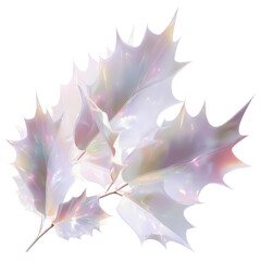 Iridescent Holly Leaves A Dreamlike Botanical Illustration