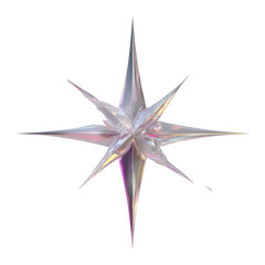 Iridescent Eight-Pointed Star Decoration - 3D Render