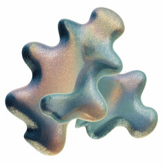 Abstract Iridescent Glitter Shapes, 3D Render