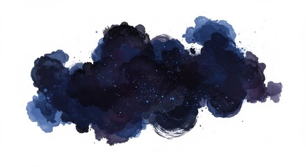   (Shinkon suisai ga nou tan utsukushiku hirogaru uchuu kumo) This translates roughly to: "Deep navy watercolor, beautifully spreading cosmic cloud of shades.". AI Generated