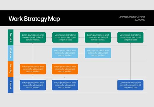 Strategy Map Planning Infographic Template with Bold Colors