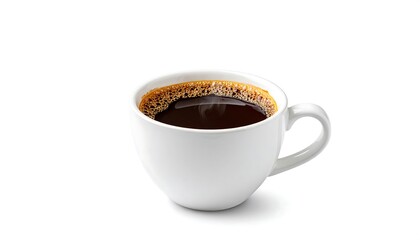 Obraz premium Hot coffee in a white mug