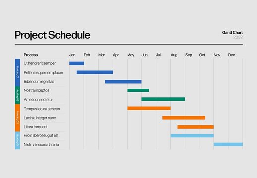 Gantt Chart Template with Bold Colors