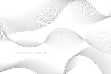 Abstract White Wave Lines Background – Minimal Gradient Flow Pattern