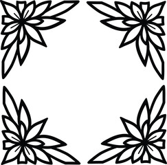 Obraz premium Elegant black and white tribal frame vector illustration, a decorative ornate border with swirling lines and abstract design, perfect for invitations, certificates, and unique graphic elements.