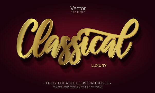 classical golden text effect editable eps cc