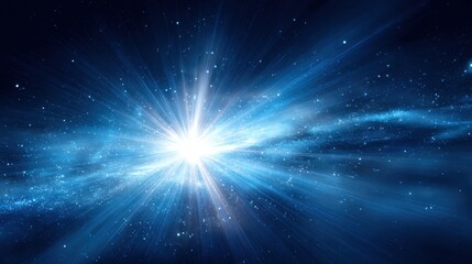 Fototapeta premium Abstract Cosmic Explosion: A Luminous Burst of Energy Radiating Through Dark Space, Creating a Captivating Celestial Phenomenon