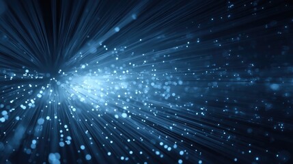 Abstract Fiber Optic Network Cables Transmitting Data, Representing High Speed Internet Connections and Technology