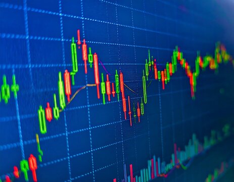 Stock market chart on a monitor