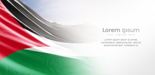 Jordan national flag waving and fading on white background. The flag uses for banner and poster with text. Jordan national flag for independence day.