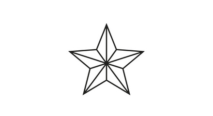 Fototapeta premium Stylized five-pointed star illustration with intricate geometric design and outline