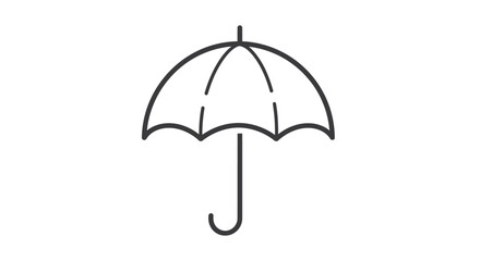 Minimalist Umbrella Icon Depicting Weather Protection and Security Against the Elements