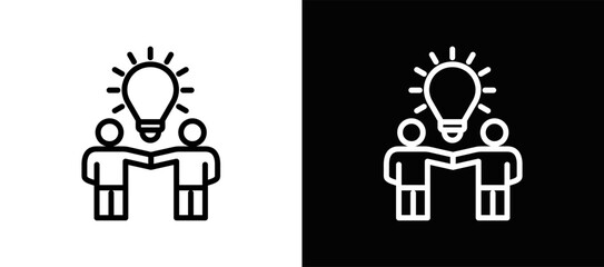 Collaboration Icon In Black And White Filled Style