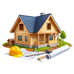 Hamlet with construction tools and drawings