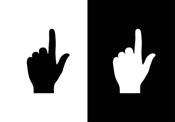Fototapeta premium Pointing Hand Gestures: A contrasting pair of hand gestures, one black, one white, are positioned side-by-side against a dynamic backdrop, symbolizing choice, direction, and decision-making.