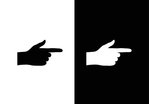 Point of Direction: A stark contrast silhouette of the human hand, meticulously poised to direct and guide. A dynamic symbol of direction and focus.