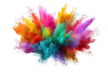 Colorful powder explosion against white (5)