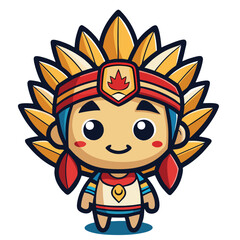 design logo icon vector cartoon illustration mascot indiana chief