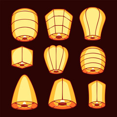Set Of Sky Lanterns