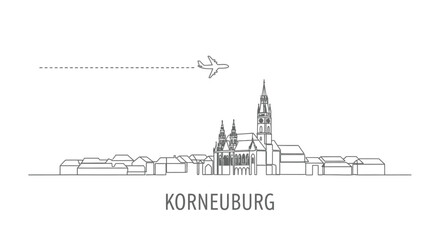 Korneuburg Skyline with Austria, Travel, and Airplane.